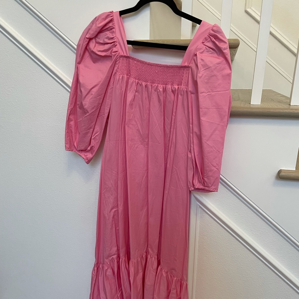 H&M puff pink women dress